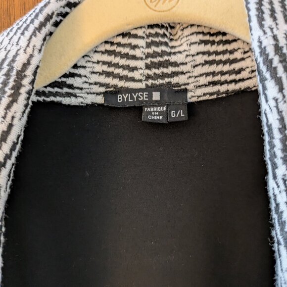 BYLYSE - Black & White - Leather-Belted Jacket - Picture 4 of 8